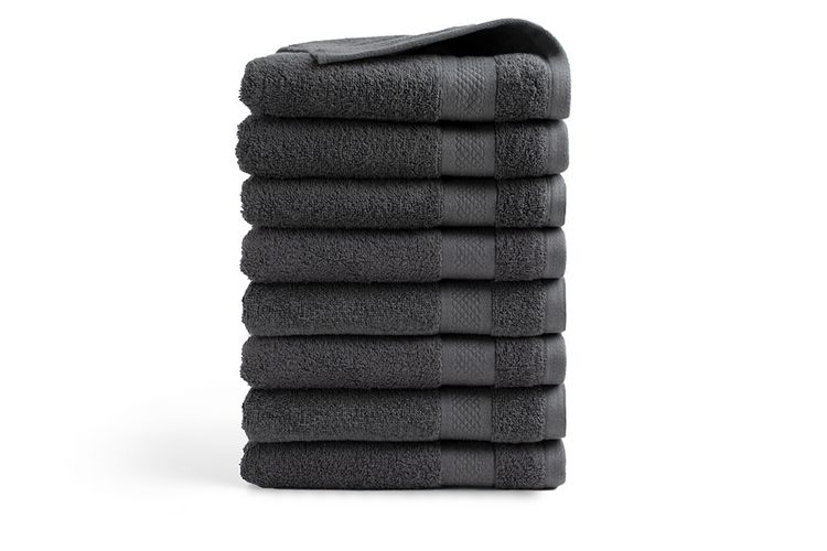 8 donkergrijze handdoeken