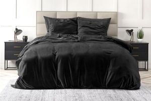 Parure de lit double noire (200 x 220 cm)