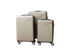 3 valises couleur champagne avec serrure à combinaison