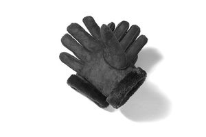 Zwartleren handschoenen (maat M)