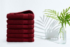 6 serviettes bordeaux de qualité hôtelière