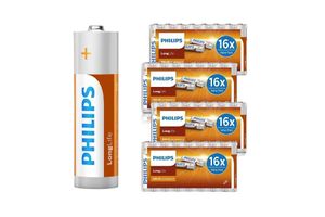 64 AA-batterijen Philips Longlife