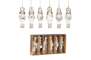 Ornament van de notenkraker goud (6 stuks)