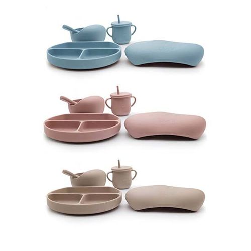 Babyservies 6-delig (blauw, roze of taupe)