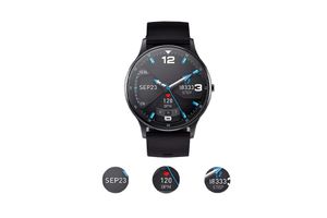Smartwatch met activity tracker (zwart)