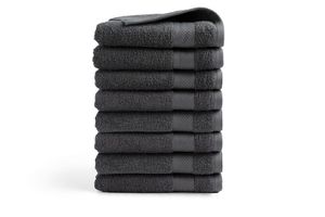 8 luxueuses serviettes anthracite (50 x 100 cm)