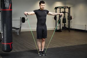 11-delige fitness-set met o.a. 5 weerstandsbanden