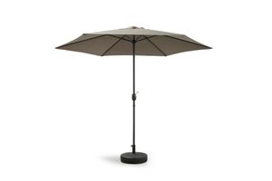 Taupekleurige parasol met zwengel (Ø 300 cm)