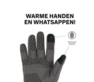 Grijze touchscreen handschoenen (maat S)