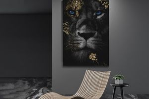Canvas met gouden leeuw (50 x 70 cm)