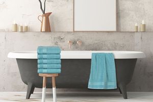 6 serviettes de bain bleues de DROOG