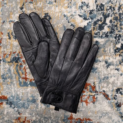 SlaJeSlag Handschoenen leer zwart (maat M, L of XL)