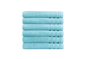 6 serviettes bleues (50 x 100 cm)