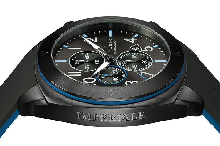 horloge herenhorloge alpha sierra titanio imperiale blauw