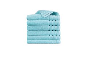 6 serviettes bleues (50 x 100 cm)