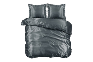 Parure de lit double en polyester avec aspect satiné