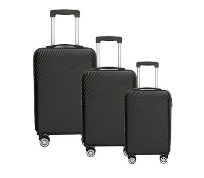 Zwarte 3-delige kofferset met combinatieslot
