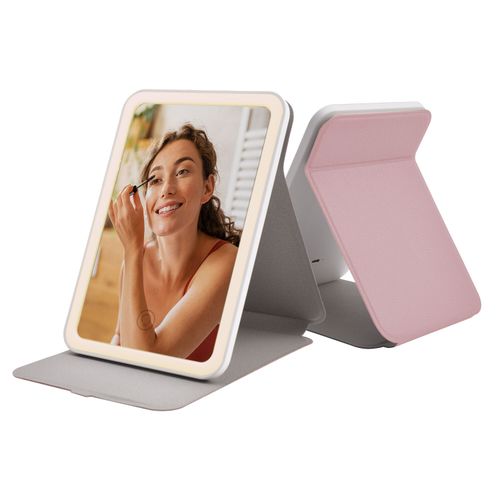 Make-up spiegel met verlichting van FlinQ (roze)