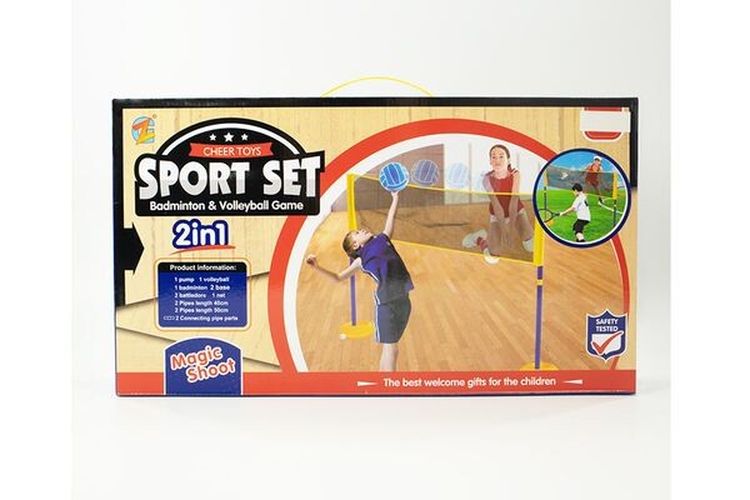 Badminton- en volleybalset (130 x 100 cm)