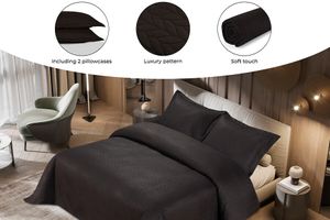 Couvre-lit avec 2 taies d'oreiller (anthracite)