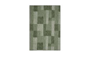 Vloerkleed groen geblokt patroon (115 x 170 cm)