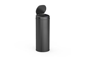 Zwarte prullenbak met sensor van FlinQ (50 L)
