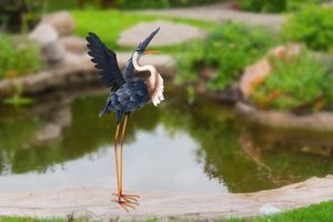 Metalen reiger tuindecoratie