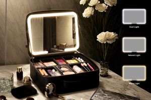 Trousse de maquillage de voyage avec lumière LED et miroir de MOSS