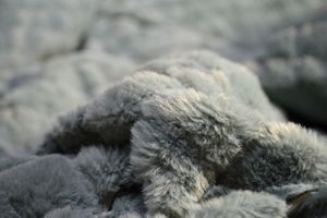 Dekbedovertrek van teddy en microvezel - grijs (140 x 220 cm)