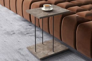 Table d'appoint style marbre avec roulettes