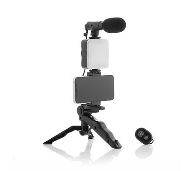 Kit vlogging avec lampe, microphone et télécommande