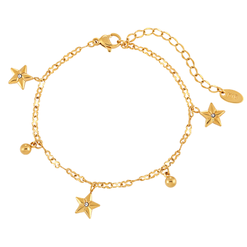 Vergulden armband met sterren goudkleurig