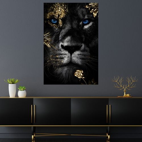 Canvas met gouden leeuw (50 x 70 cm)