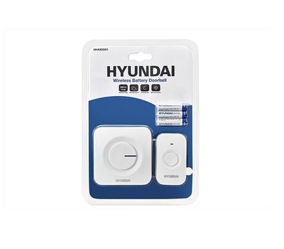 Sonnette sans fil avec récepteur Hyundai (blanc)