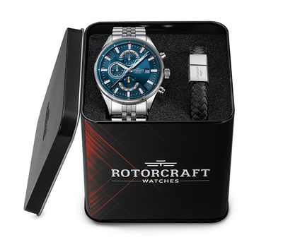 Giftset van Rotorcraft: horloge en leren armband