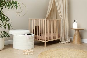 Pouf de rangement rond en tissu teddy