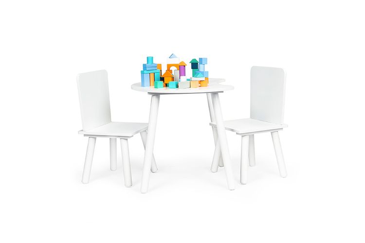 witte tafel met 2 stoeltjes ecotoys