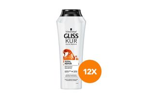 12 flessen shampoo van Gliss Kur (250 ml)