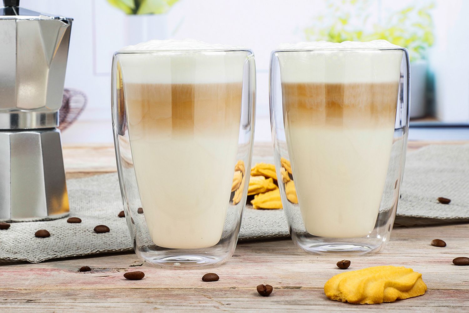 BES radicaal optillen latte macchiato glazen dubbelzijdig - 2 dubbelzijdige latte macchiato-glazen  | VakantieVeilingen.nl | Bied mee