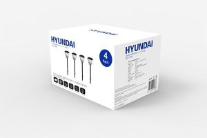 4 lanternes solaires extérieures Hyundai (55 cm)