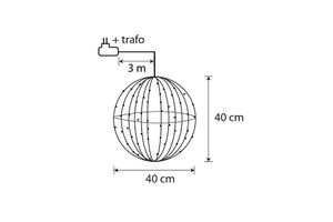 Verlichte bal met 260 ledlichtjes (ø 40 cm)