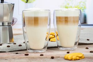 2 dubbelzijdige latte macchiato-glazen