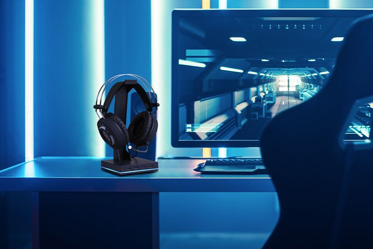 headset-standaard standaard led-licht gamen