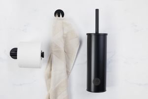Toiletset: wc-borstel, wc-rolhouder en haakje (matzwart)