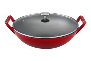 Gietijzeren wokpan met deksel van Buccan (Ø 36 cm)
