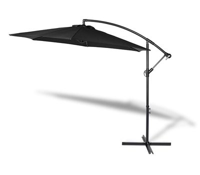 Hangende parasol van 3 meter incl. hoes (zwart)