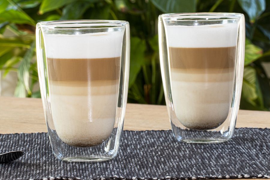 macchiato glazen dubbelzijdig 2 dubbelzijdige latte macchiato-glazen | VakantieVeilingen.nl | Bied