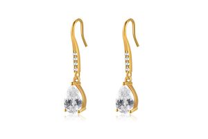 Boucles d'oreilles plaquées or 18K avec zircons