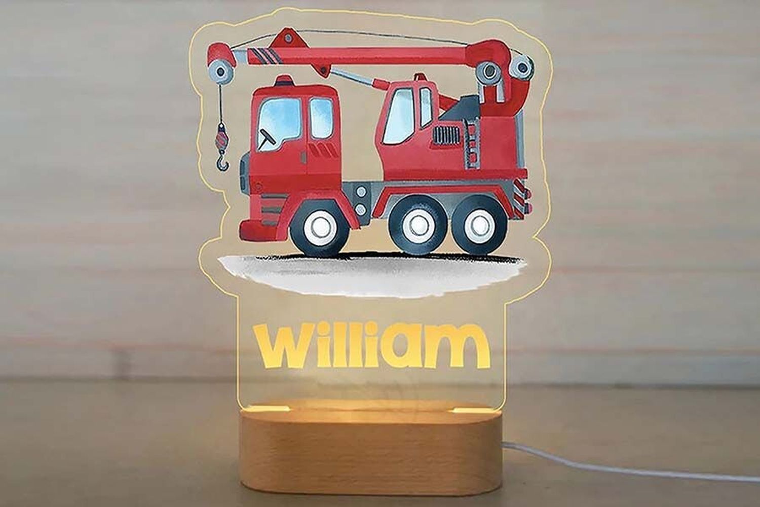 Lampe enfant 3D personnalisée - Camion de pompier