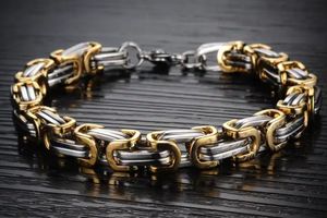 Koningsschakel armband met gouden accenten